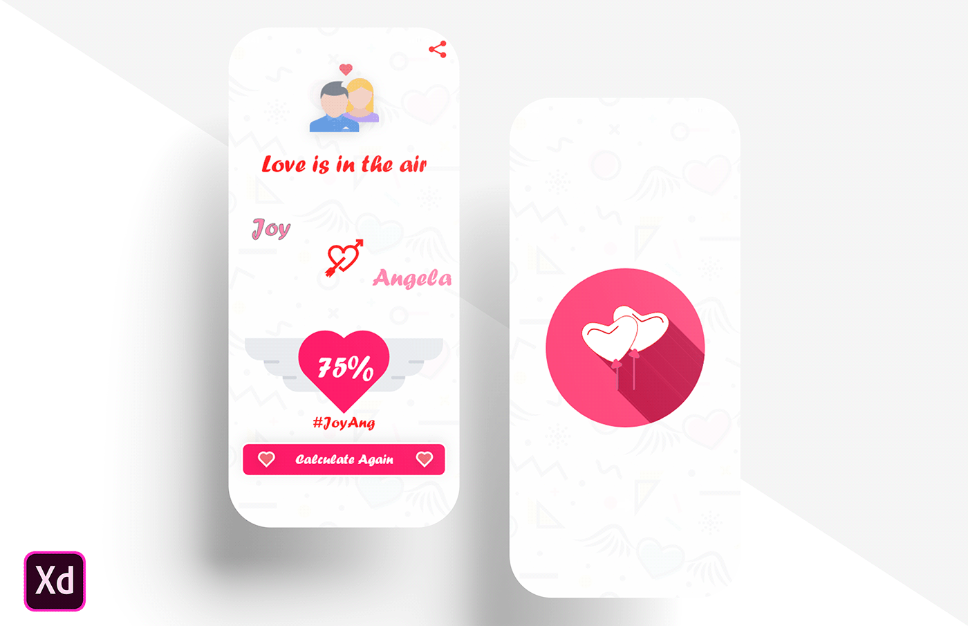 love calculator Android App Android UI UI ux app design Love valentine day user interface Download ui