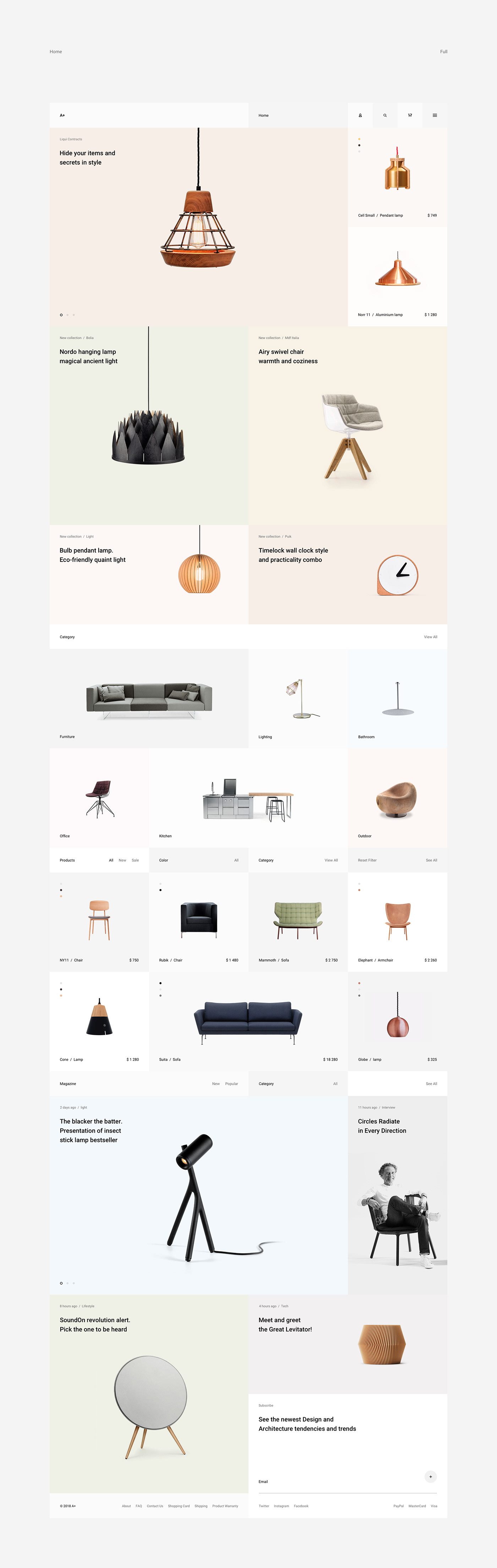 e-commerce shop Web Design  furniture ux/ui Blog magazine Minimalism clean lifestyle