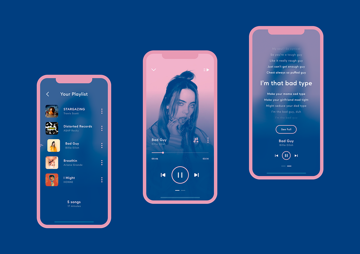 music app UI Interface web-design spotify player artists ux