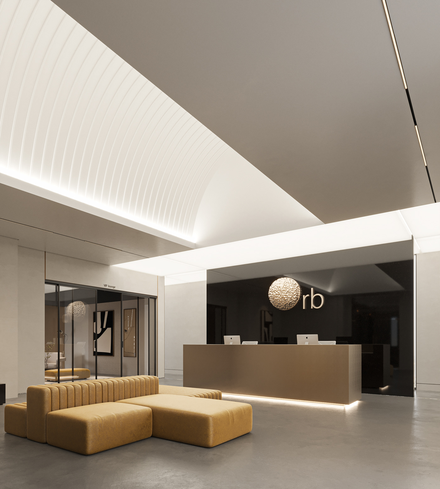bw Interior interior design  minimal modern monochrome reception Render sleek visualization
