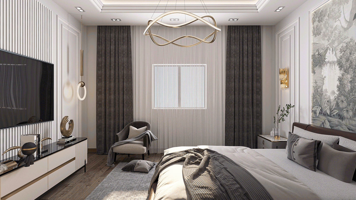 bedroom design Bedroom interior modern architecture interior design  exterior visualization 3D Render newclassic bedroom