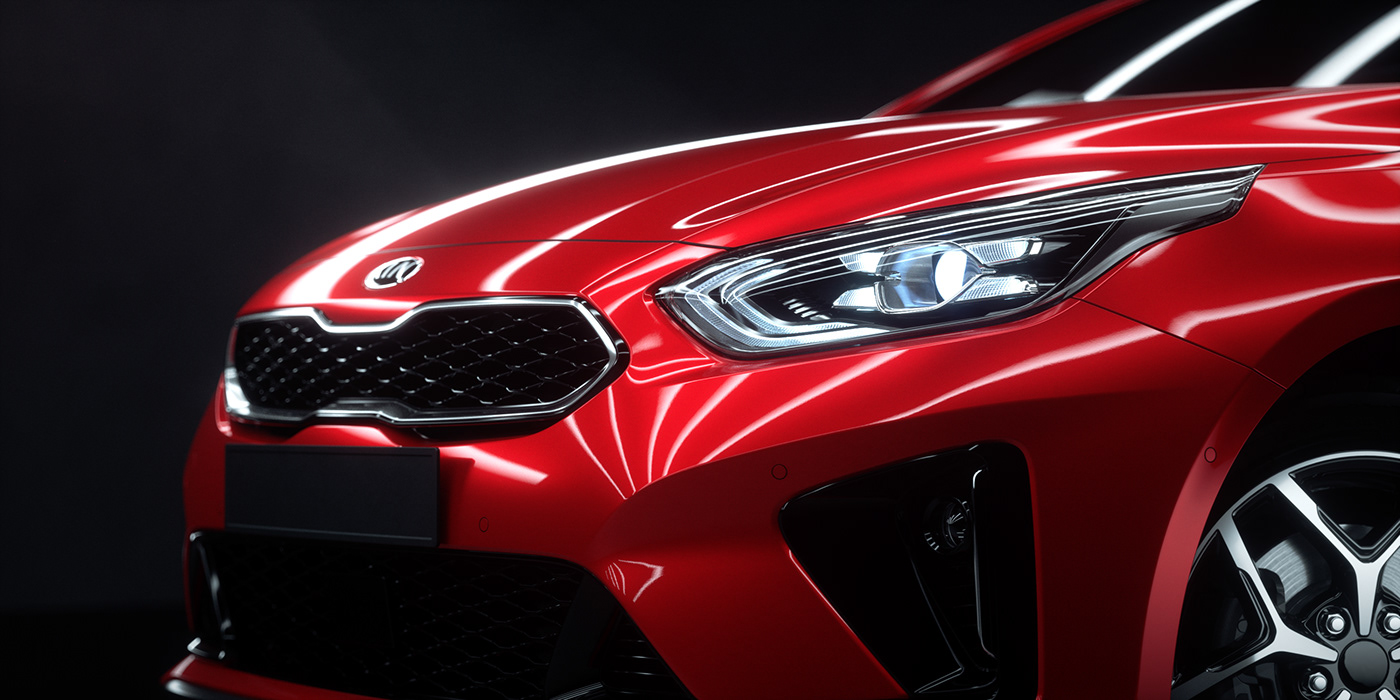 Adobe Portfolio kia proceed Dino 3D car design rendering shading lighting
