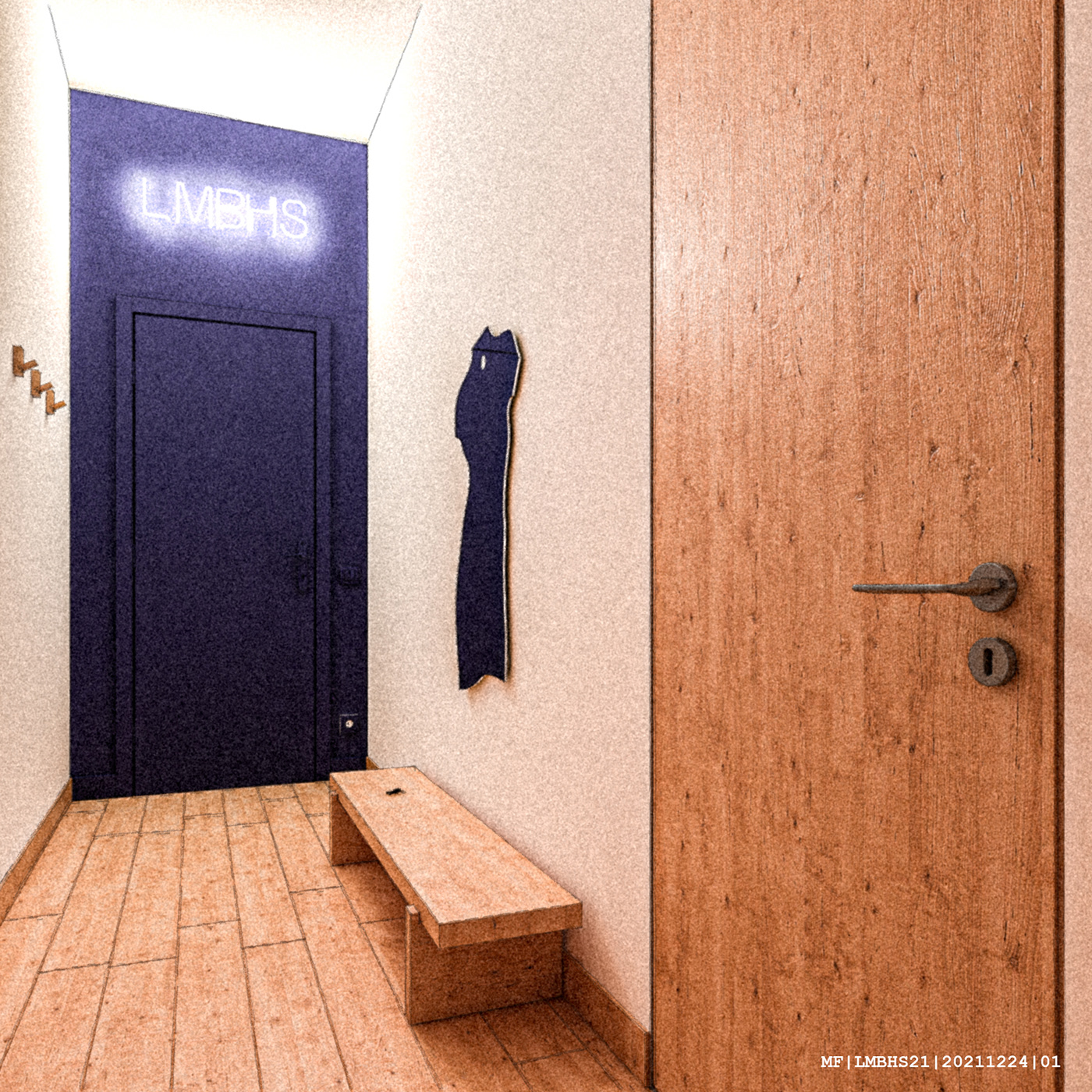 3D apartment archviz Interior milan muji Seletti wood