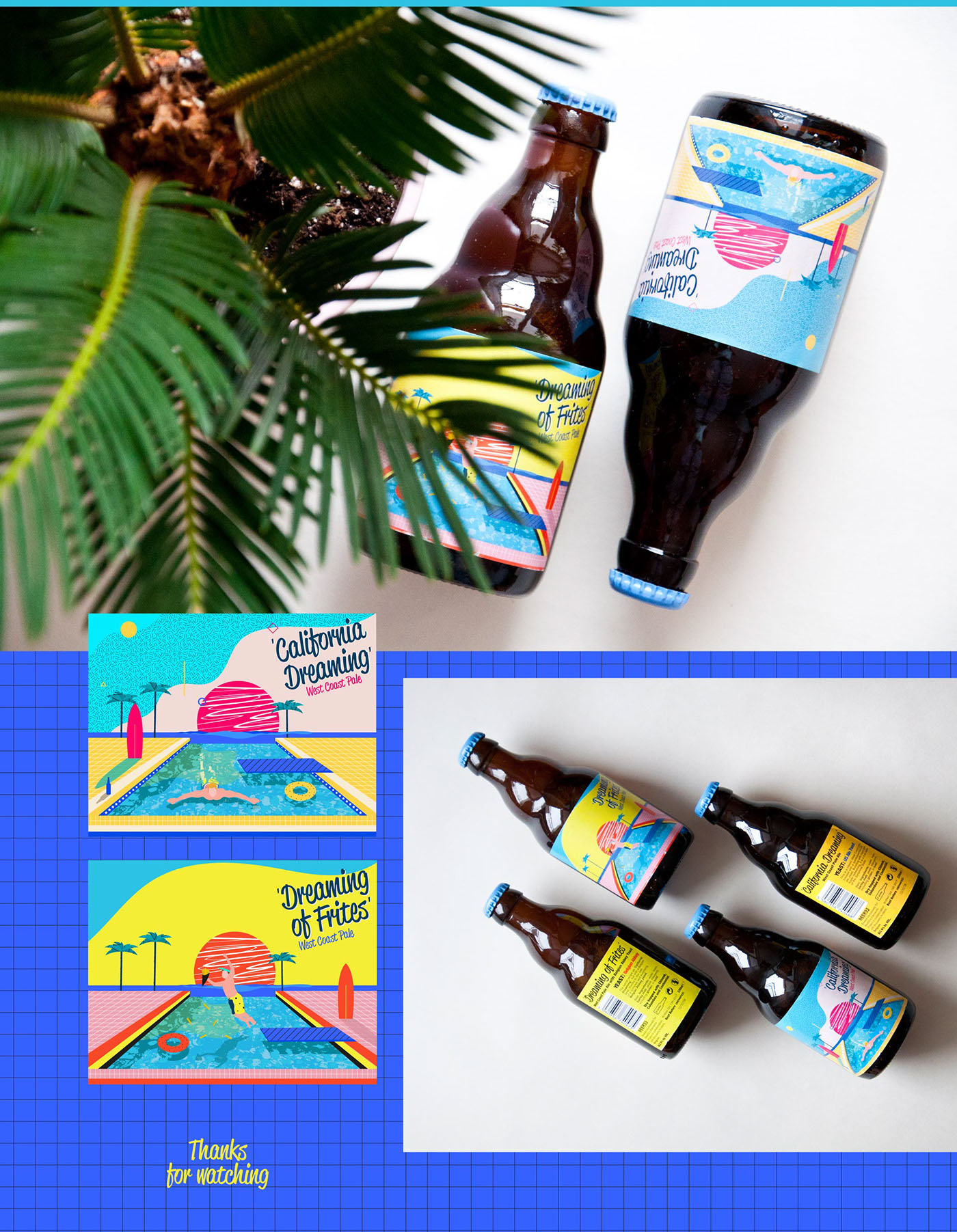 beer Label ILLUSTRATION  pattern California craft Packaging summer