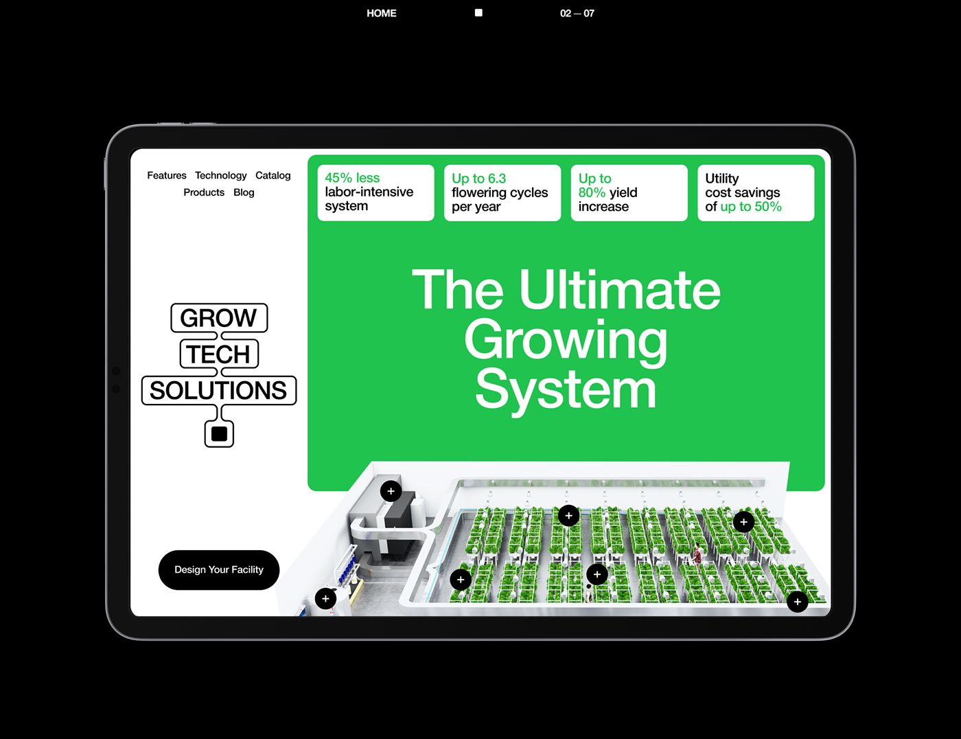 Webflow Technology weed cannabis agriculture helvetica branding  greenhouse Hydroponic farming plants growing
