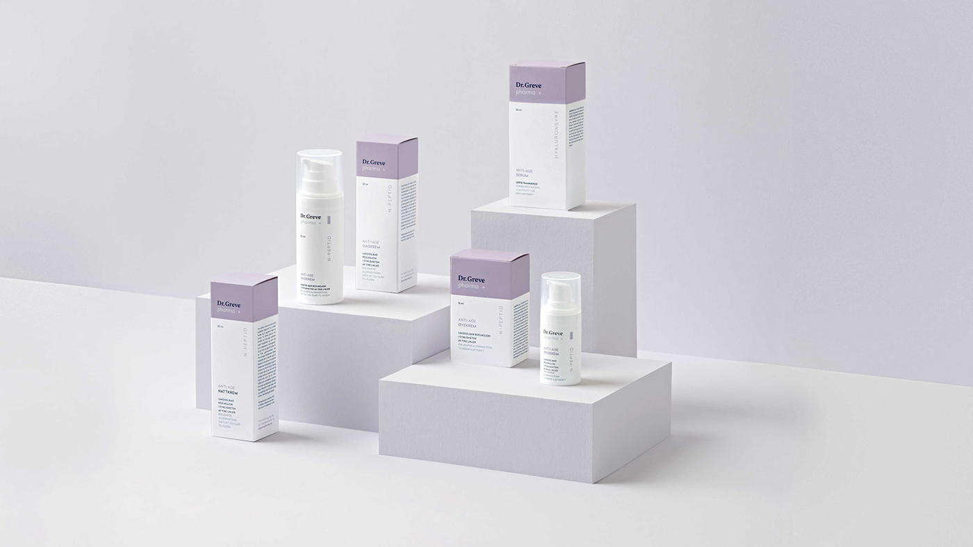 Packaging minimal dr greve neue typography   pharmacy skincare