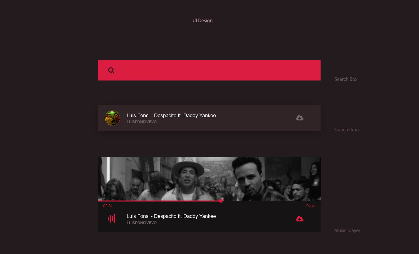 github JavaScript music ReactJS ui design youtube