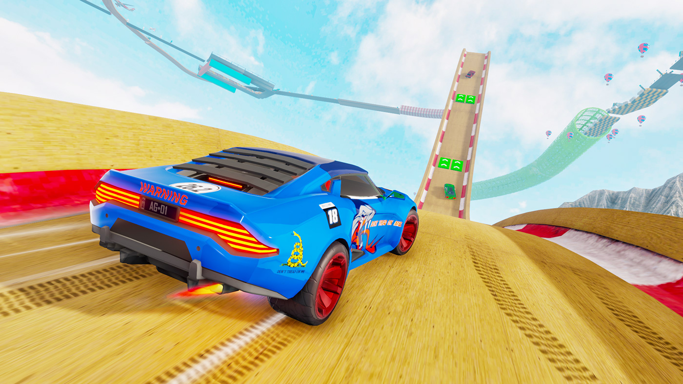 3d racing car stunt game Mega Ramp muscle car stunts SPORTS CARS STUNT Ultimate