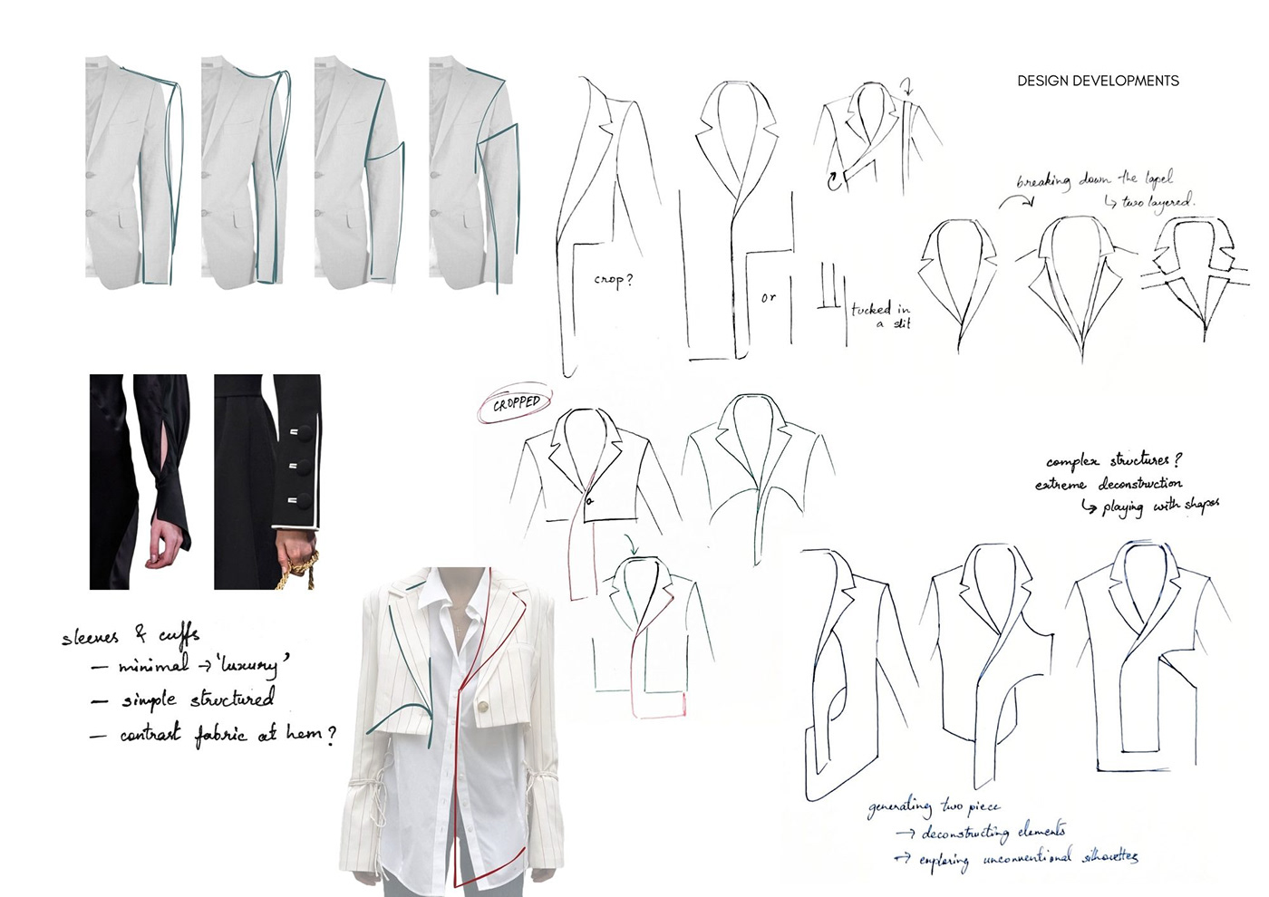 Menswear Menswear Design Garment Construction Fashion  fashion design leather deconstruction Apparel Design blazer leather jacket