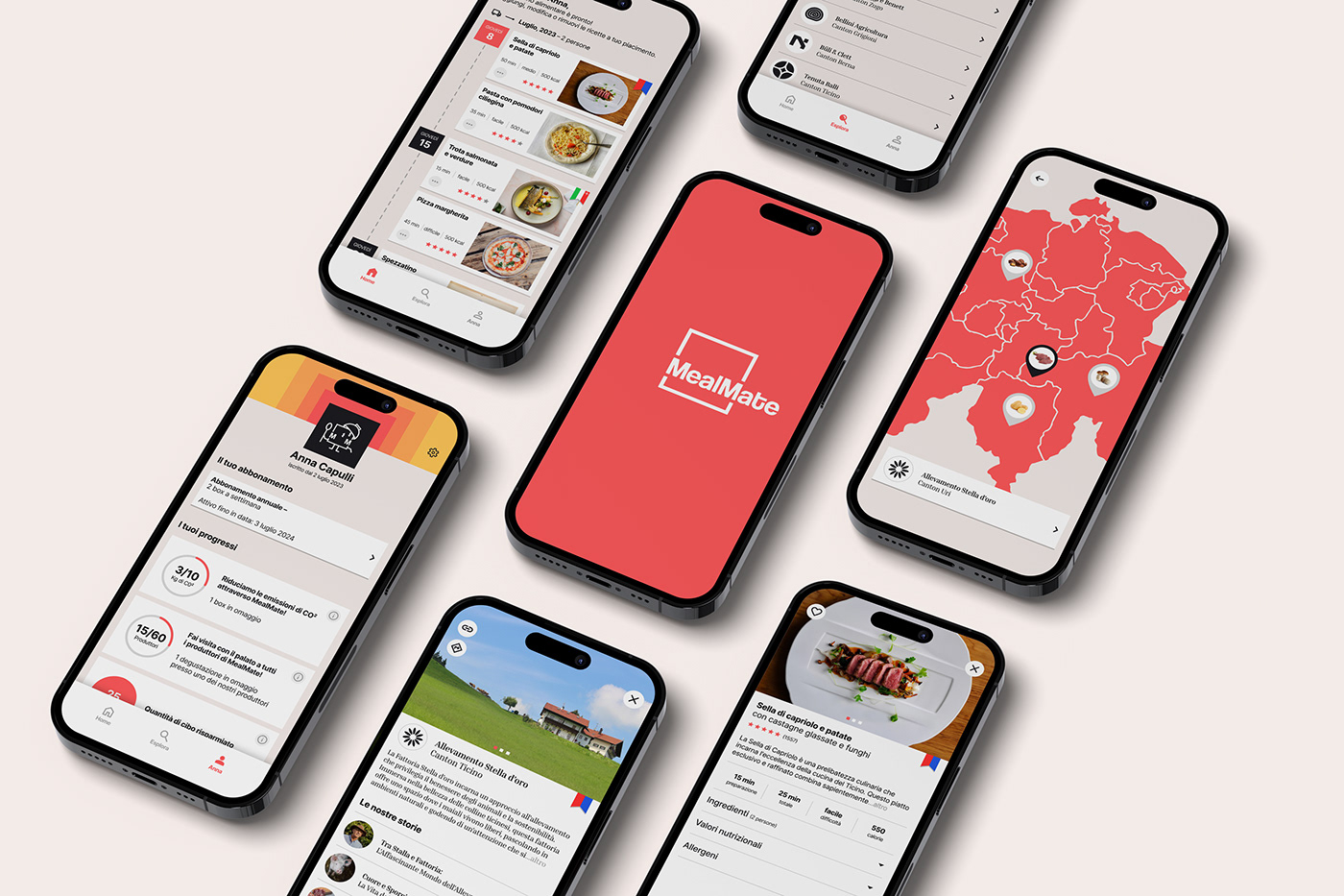 UI ux Webdesign app Food  alimentazione applicazione