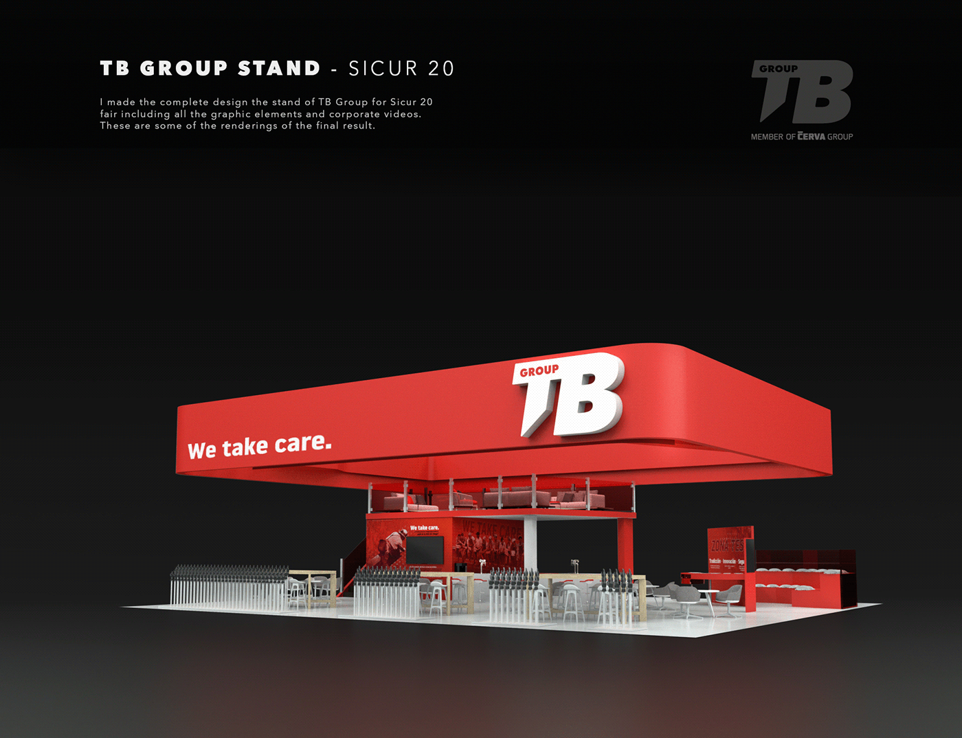 design Exhibition  graphic Render safety Stand TB GROUP