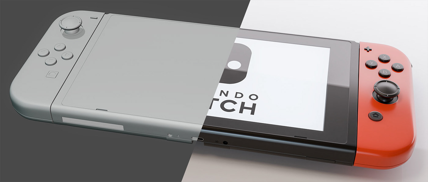 Product Rendering Nintendo nintendo switch game console 3d render 3d modeling visualization 3D Rendering 3D illustration CGI
