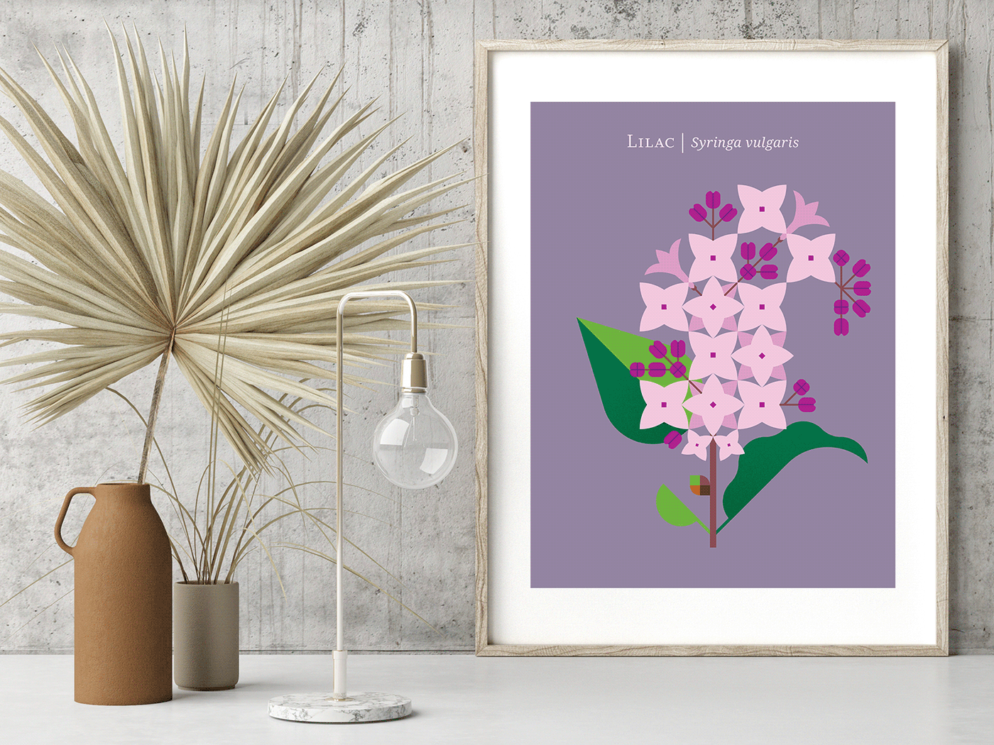 Lilac Modern Art Print Poster Illustration and Design