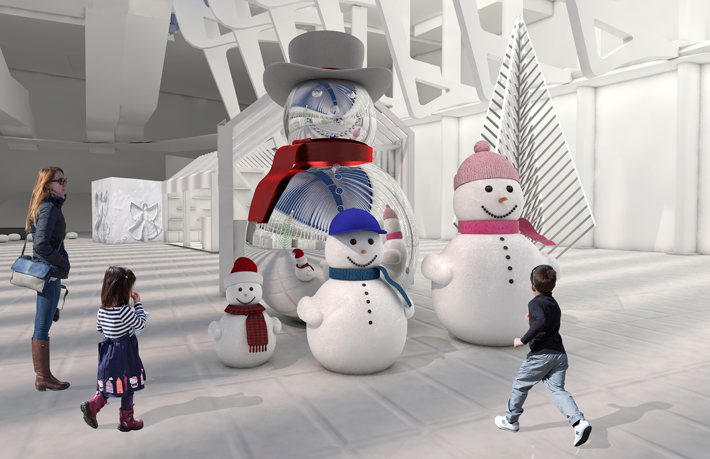 experience design cinema 4d Experiential sculpture Holiday Market photo op