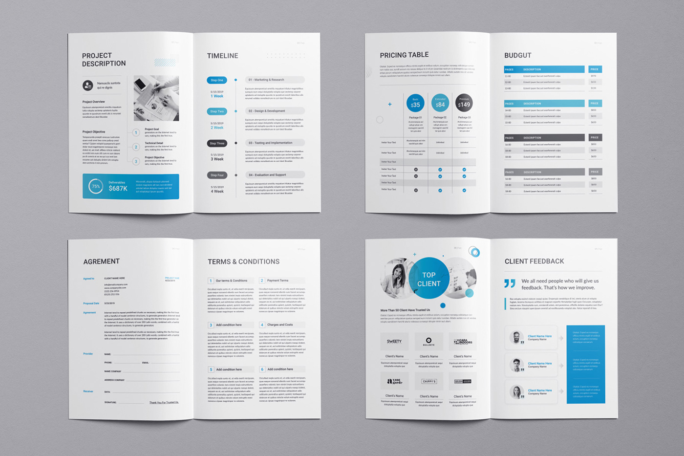 Proposal agency brochure business Booklet cover Project brand a4