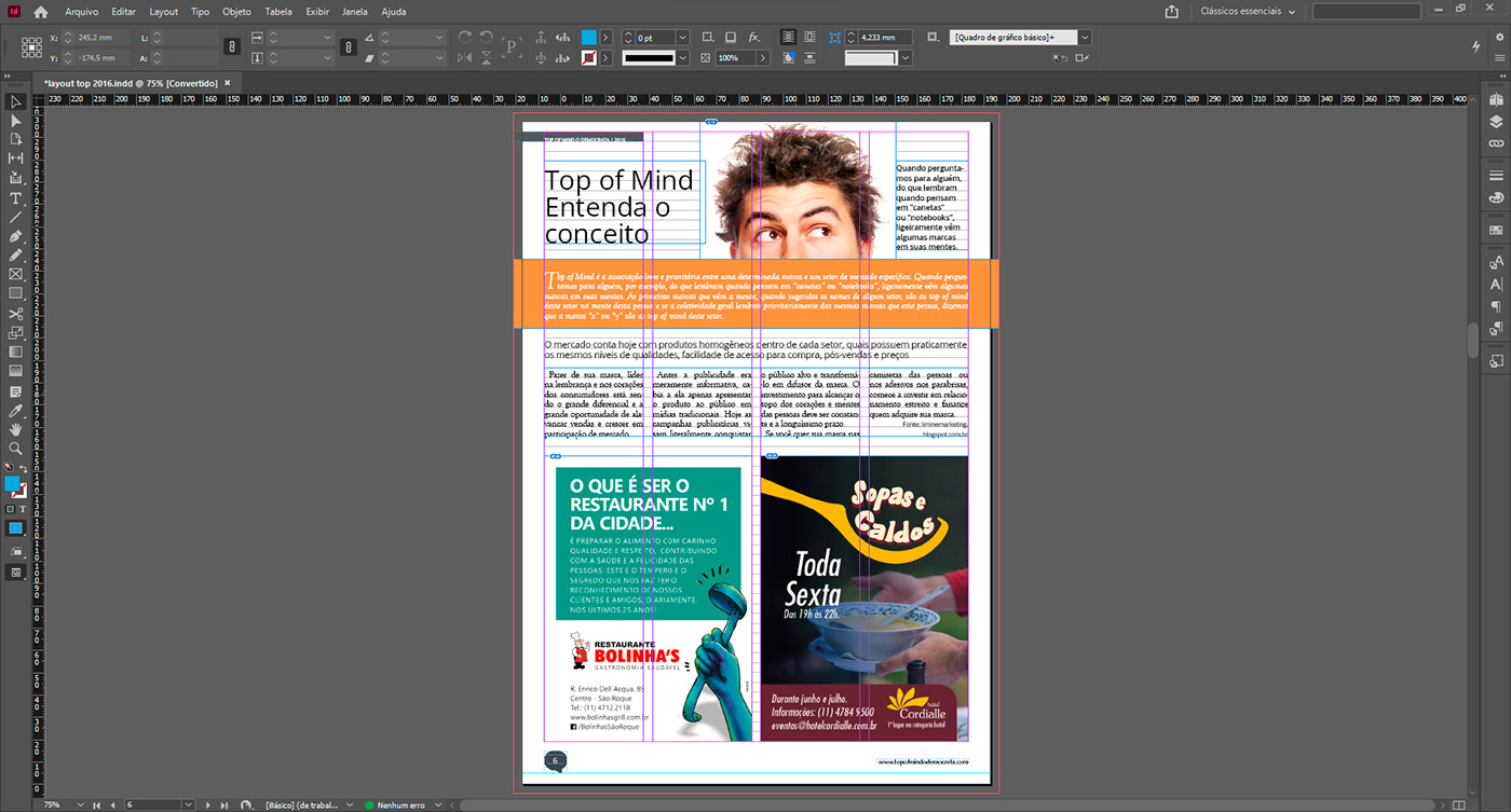 design editorial design gráfico diagramação InDesign projeto gráfico revista