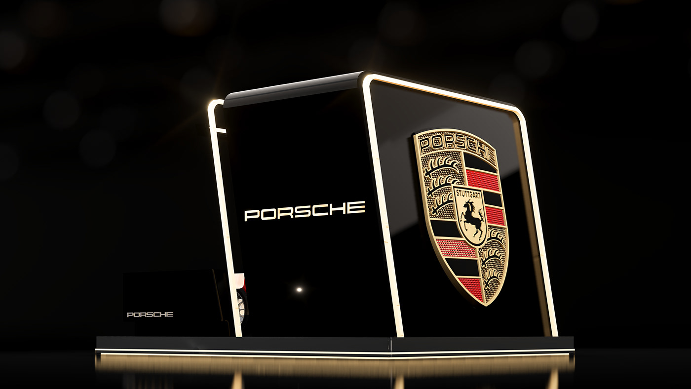 Porsche car reveal Formula 1 automotive   Automotive design set design  Car exhibition showroom Electric Car futuristic design