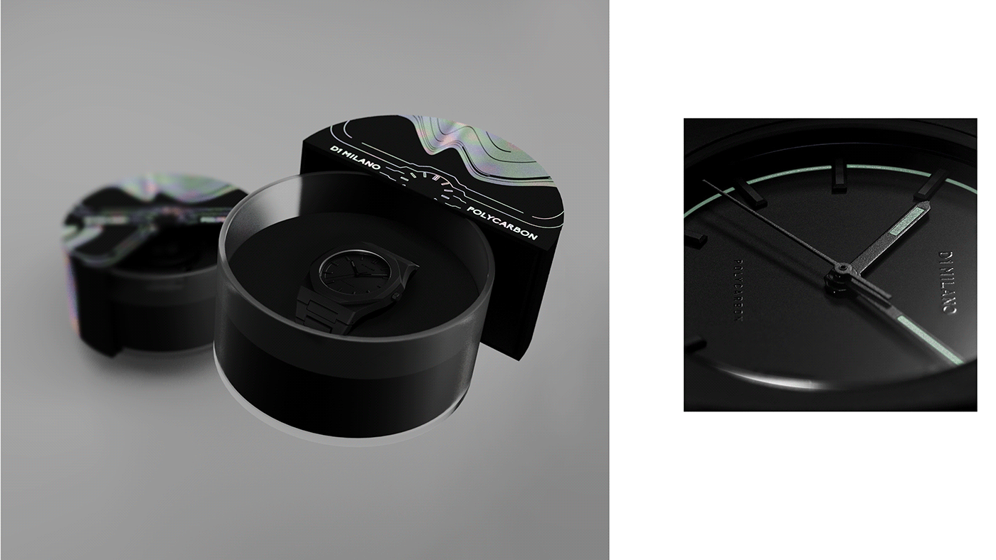 watch Packaging concept Polycarbon packaging concept innovative packaging packaging future watch packaging watch box box design