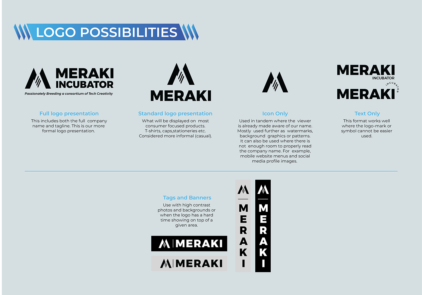 design brand identity Logo Design Graphic Designer Technology modern Meraki