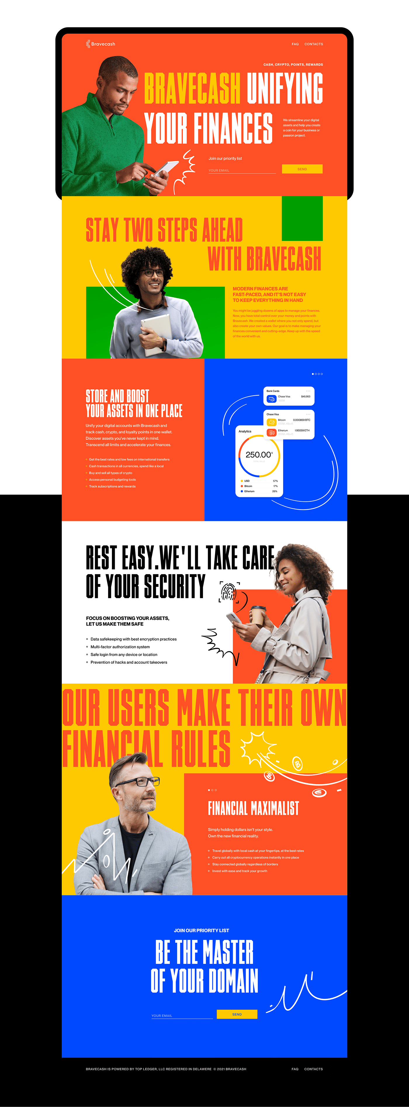 app branding  crypto finance Fintech identity orange WALLET Website Webflow