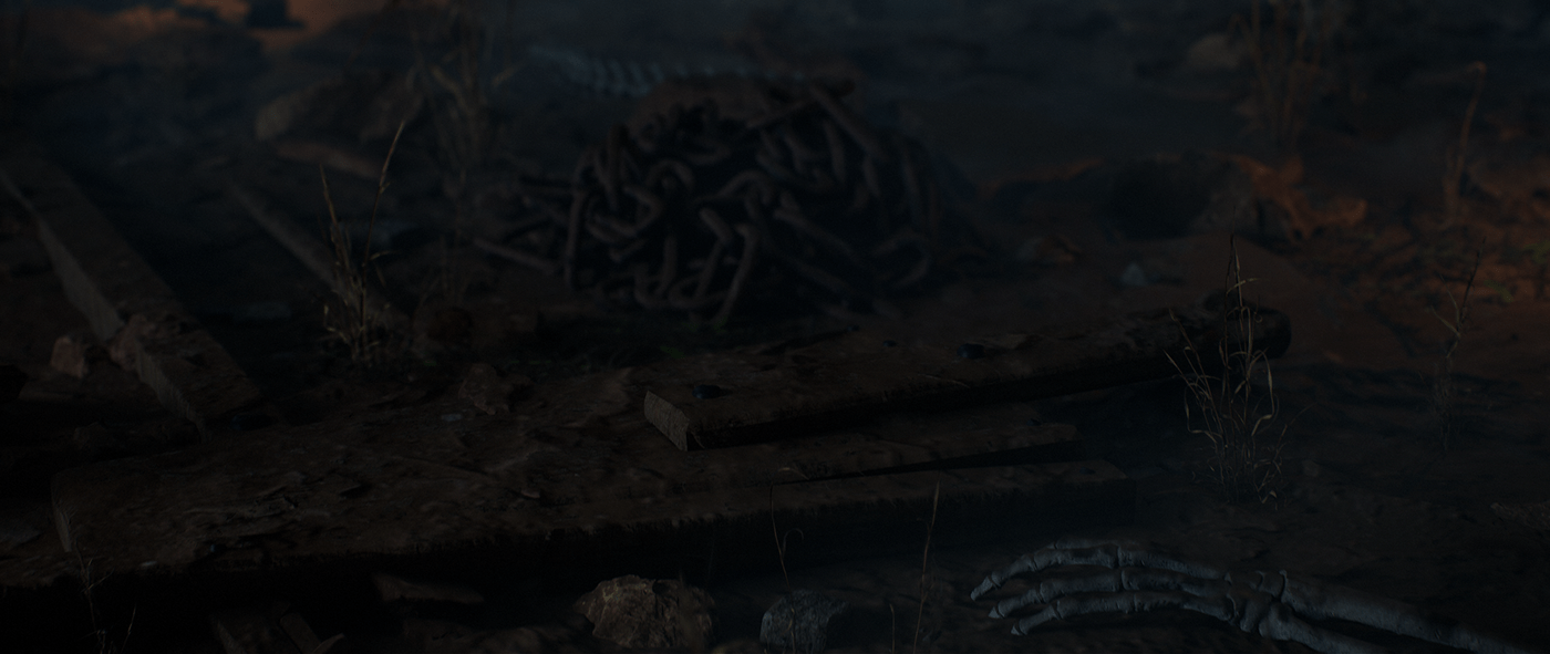atmosphere cinematics creepy dark MegaScans skeleton spider substance UE4 UnrealEngine