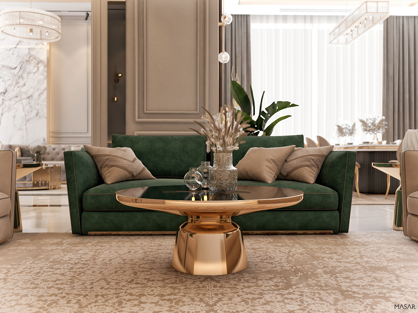 3D 3dsmax 3dviz architecture archviz beige console Covet design dining Entrance furniture green house Interior living luxurious luxury MAJLIS Marble mirror modelling Post Production reception Render rendering residential room toilet Villa visualization vray washers wc wood