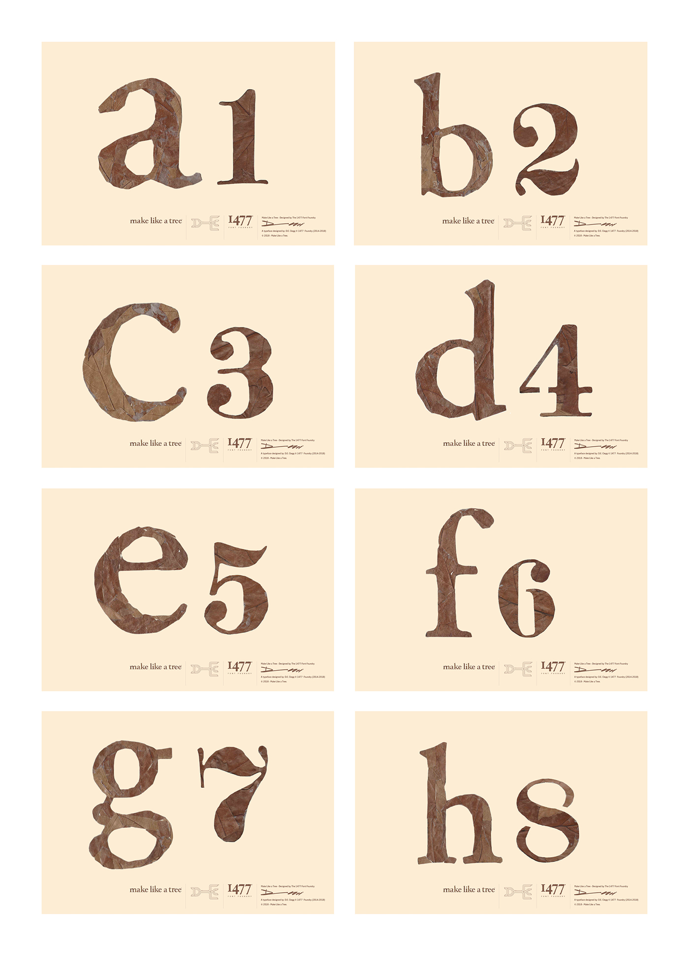 Make Like a Tree - Typeface design hand made font David Clegg