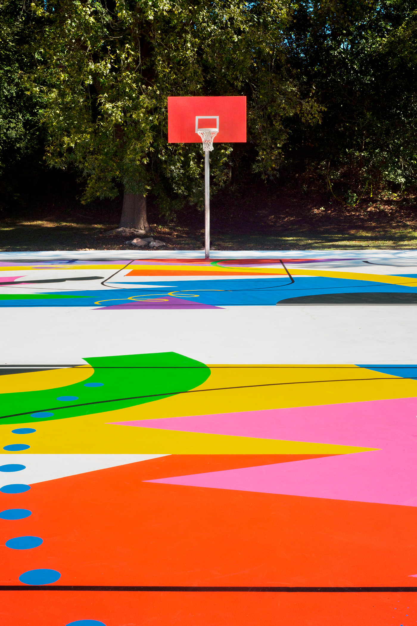 Basketball Court basketball court design Creative Direction  environmental graphics graphic design  Mural Street Art  surface design