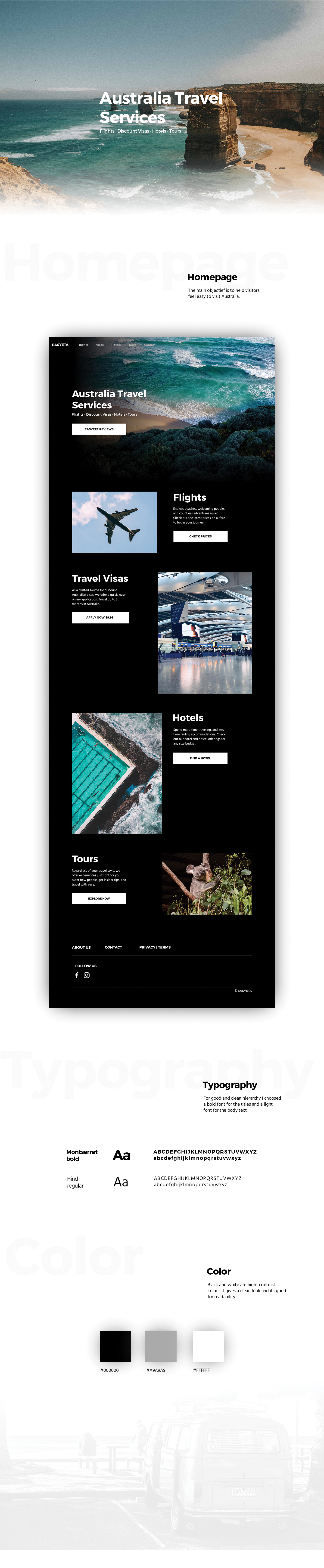 Travel redesign Webdesign UX design Australia minimal graphic design  awesome ui design Website