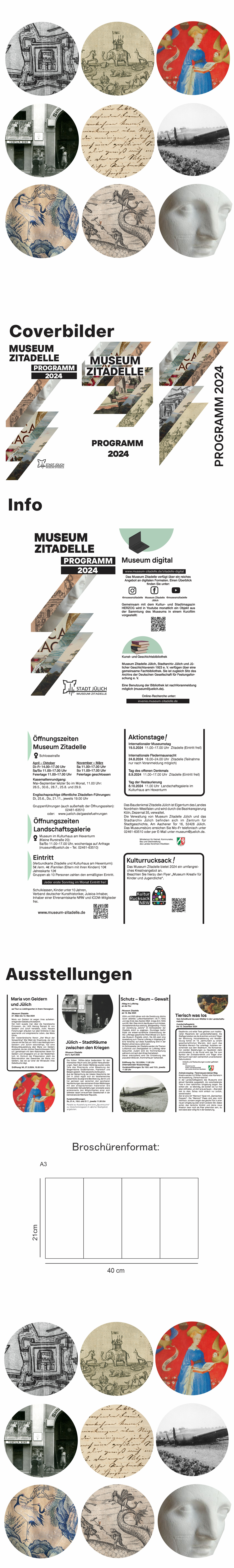 broschure brochure design graphic design  infographic Mediengestaltung marketing   programa museum Museum Design