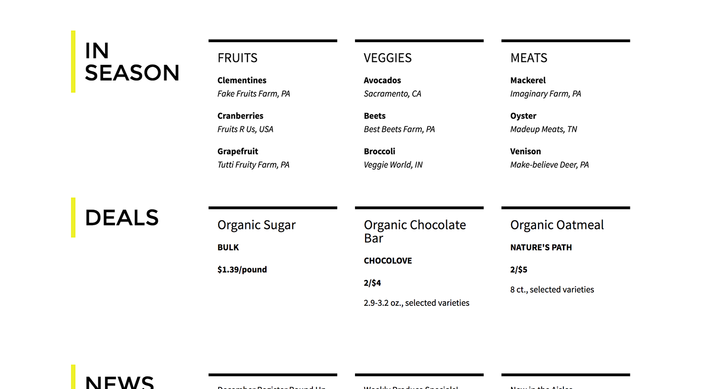 Food Web Design Grocery