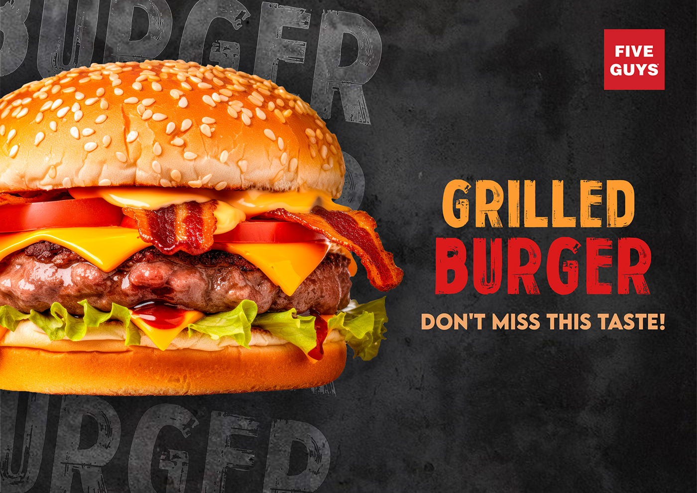 banner banner design Five Guys burger Food  Adobe Photoshop Visual Communication designer design Behance