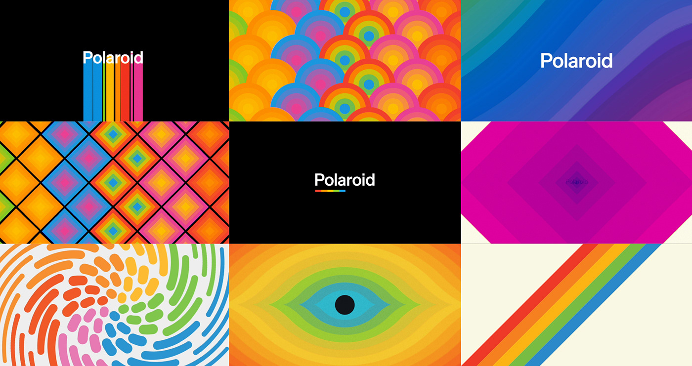 80's colorful Icon identity motion graphics  POLAROID Retro
