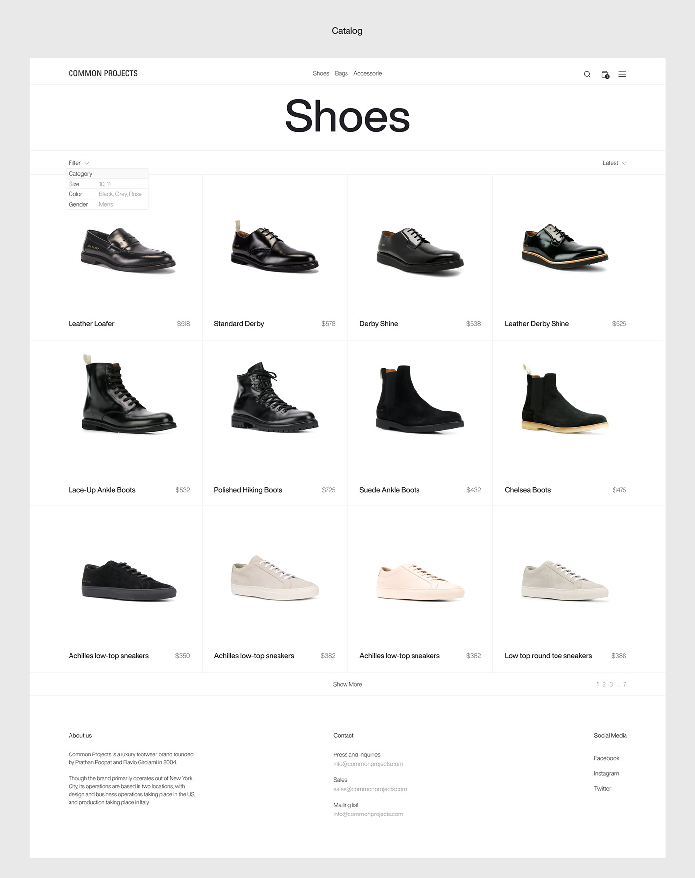 minimal design Minimalism minimalistic online store white design Ecommerce fashion brand fashion website shoe brand footwear brand