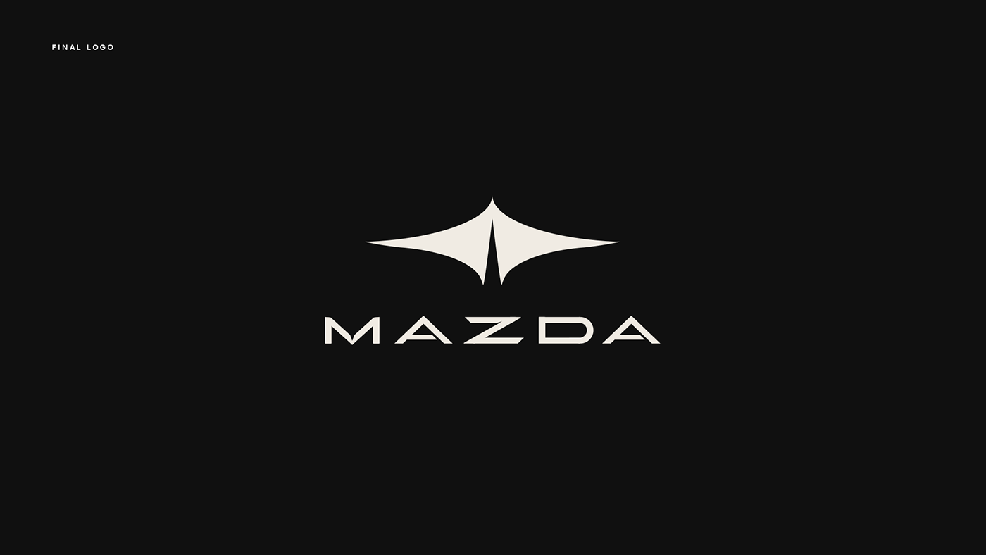 mazda logo Minimalism typography   bold black redesign Logotype
