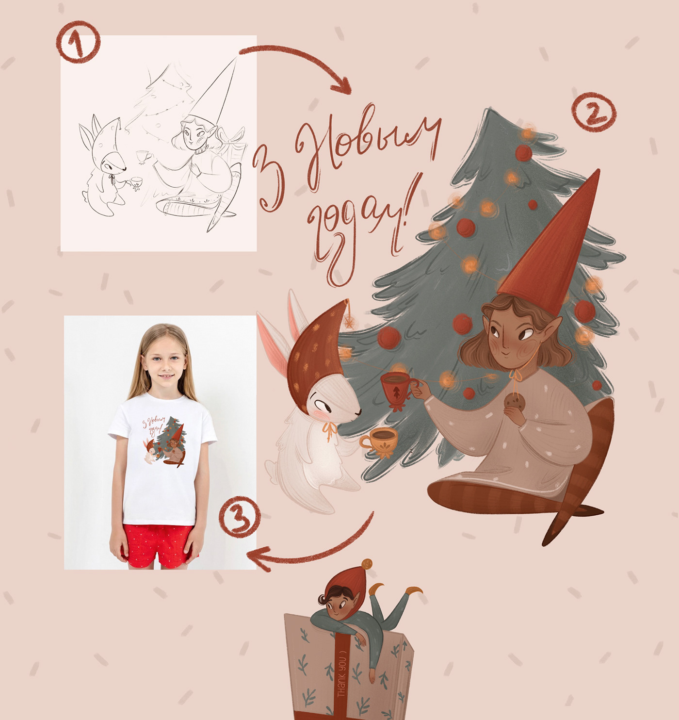 Christmas elf fairy gifts holidays Magic   new year Presents prints santa clause Tree  xmas