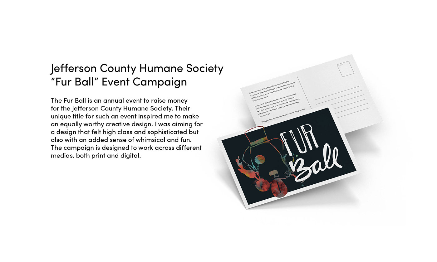 Humane Society fur ball Event Campaign paint Handlettering