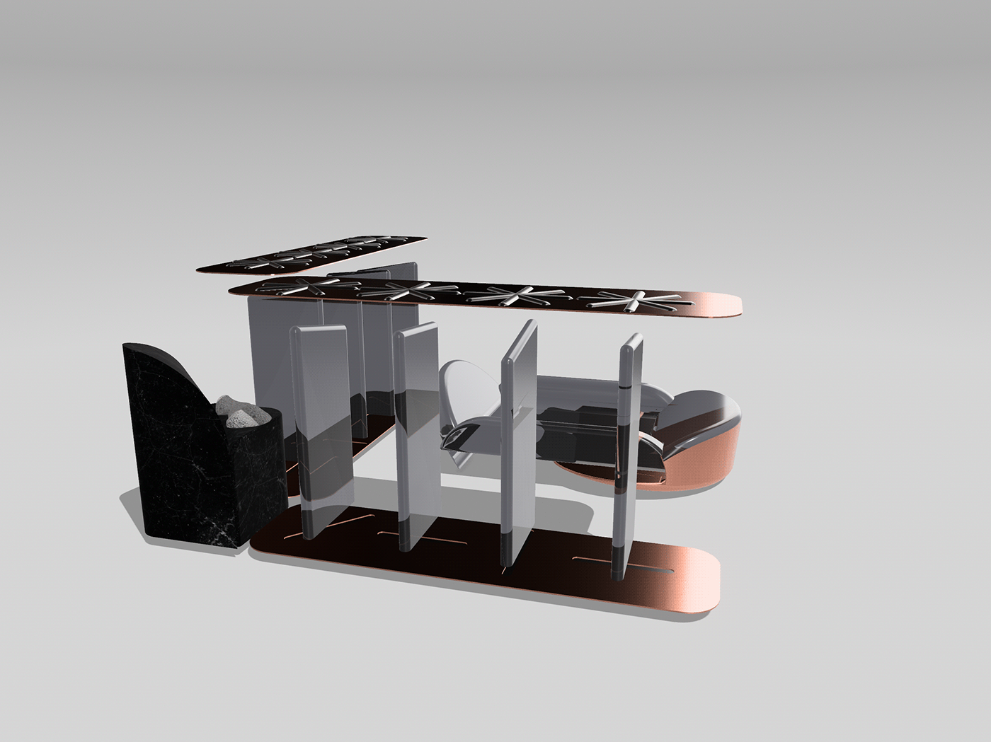 3D architecture bathroom furniture Interior interior design  science electromagnetic futuristic superconductor