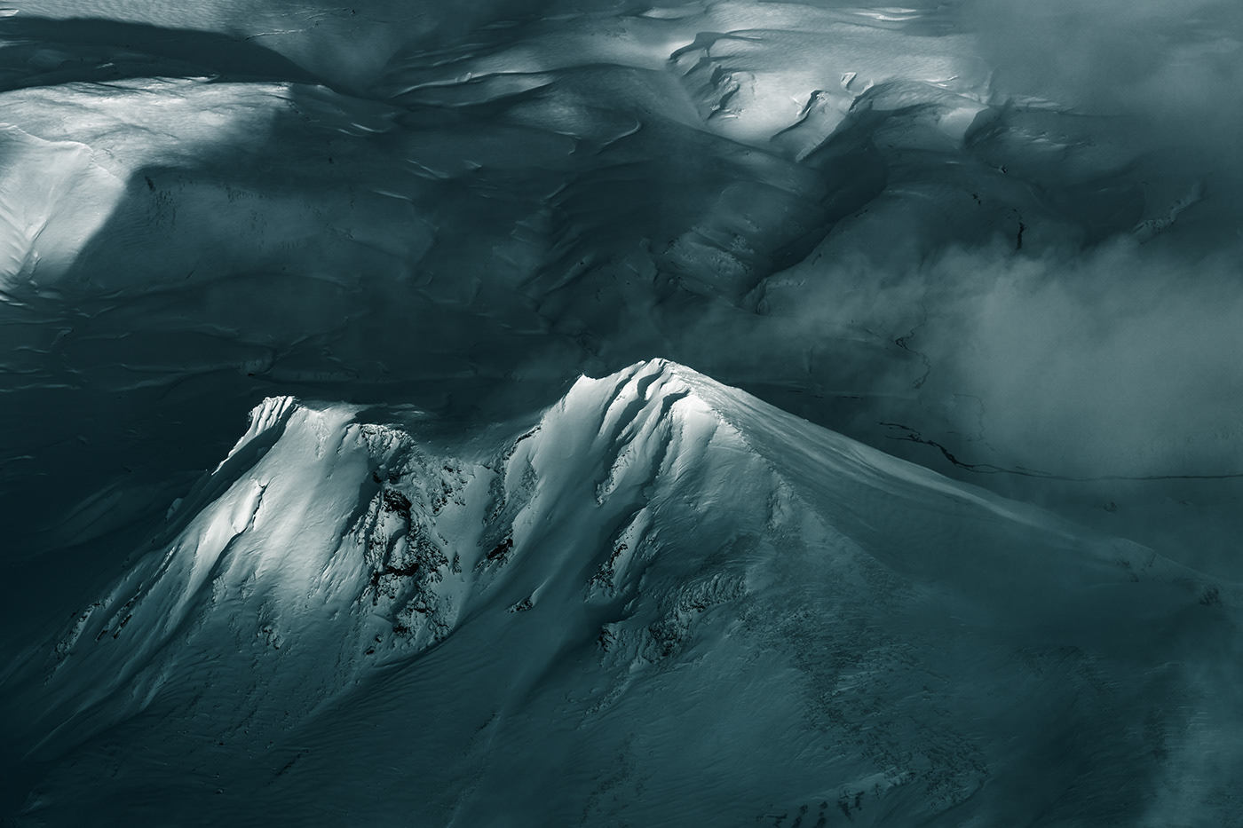 iceland Island Aerial airplane mountains Arctic winter snow ice Outdoor
