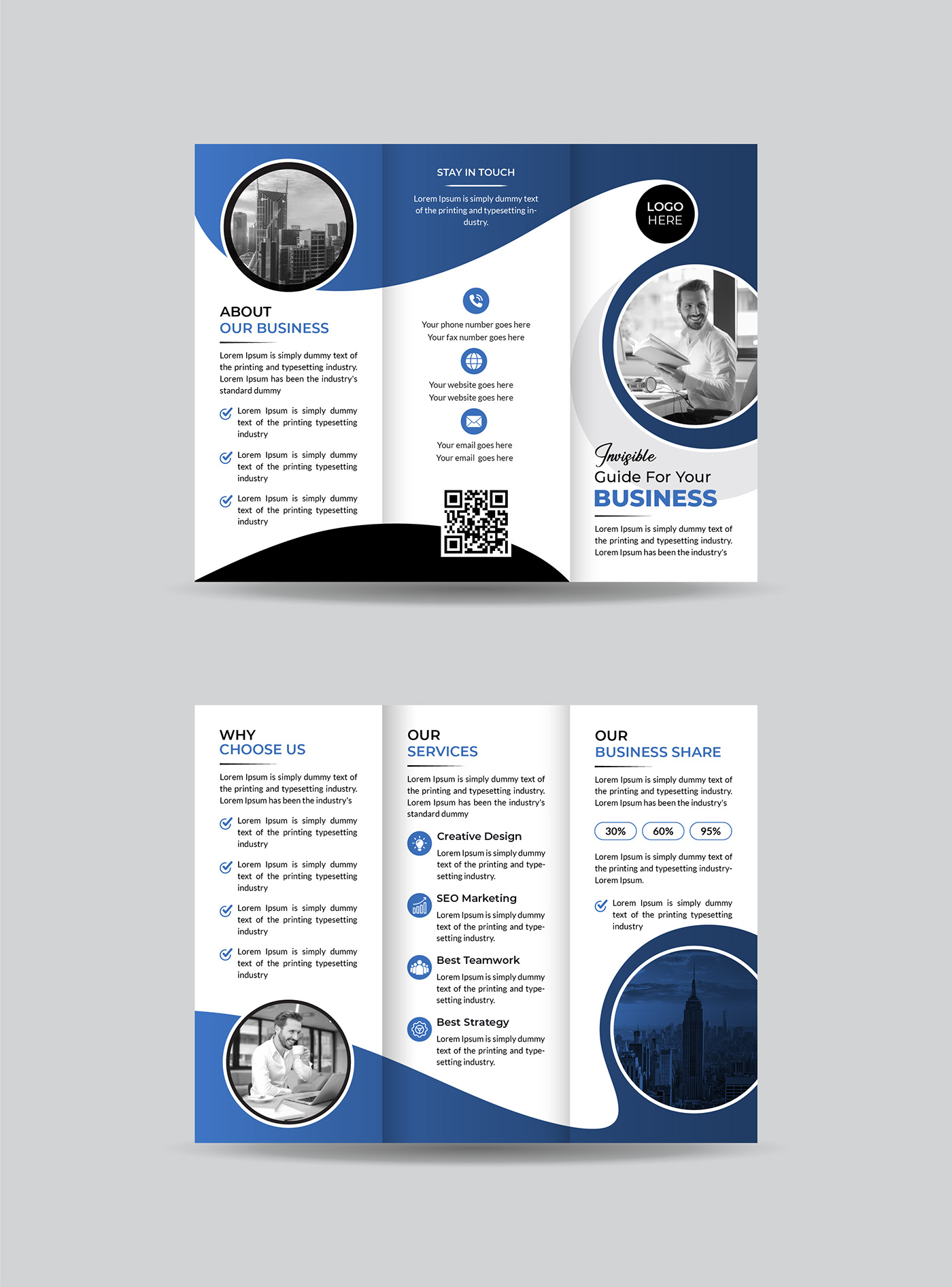 corporate business tri-fold brochure flyer trifold brochure design Bi-fold bifold tri-fold brochure design