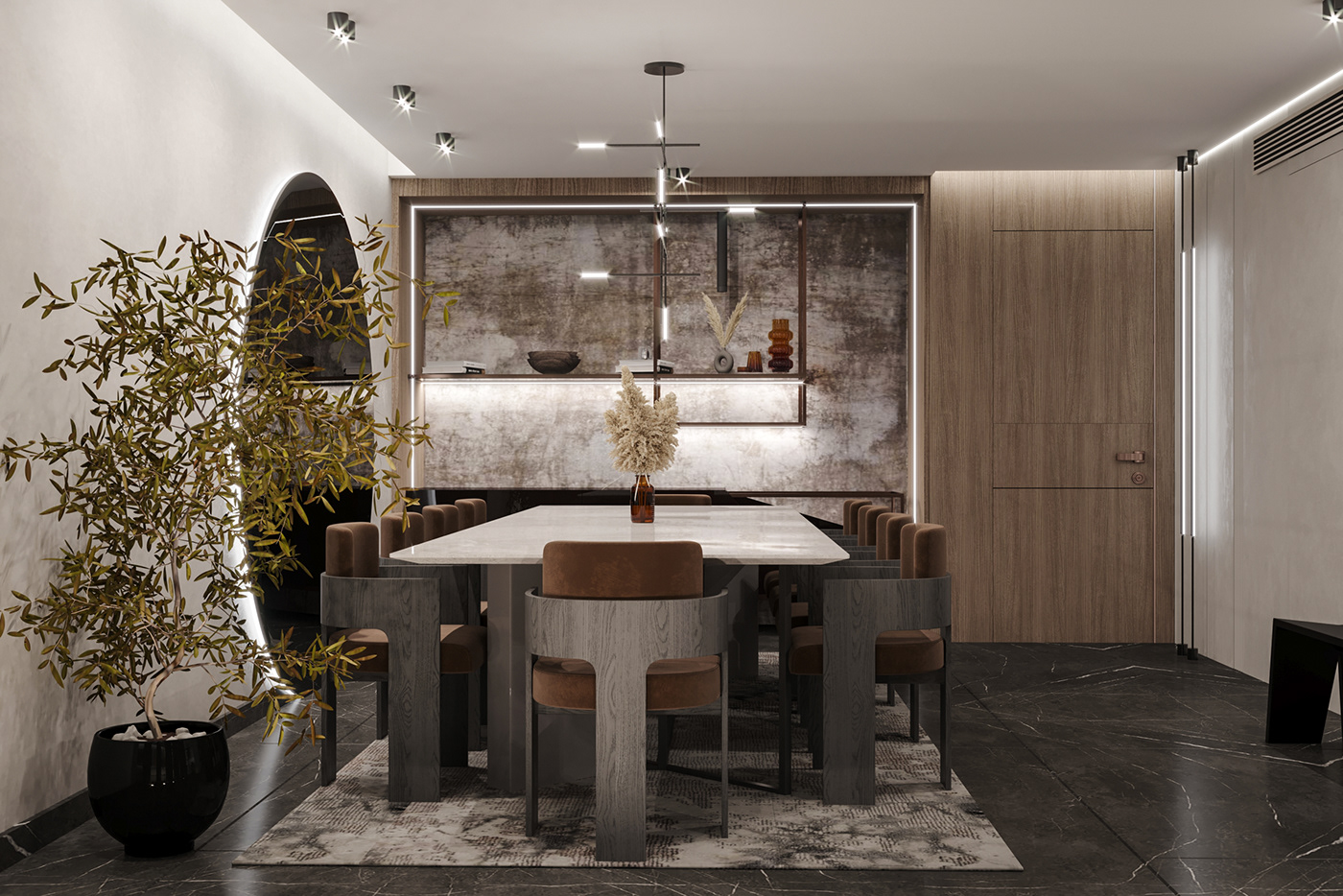 3D 3ds max corona render  interior design  interiordesign modern receptiondesign Render visualization
