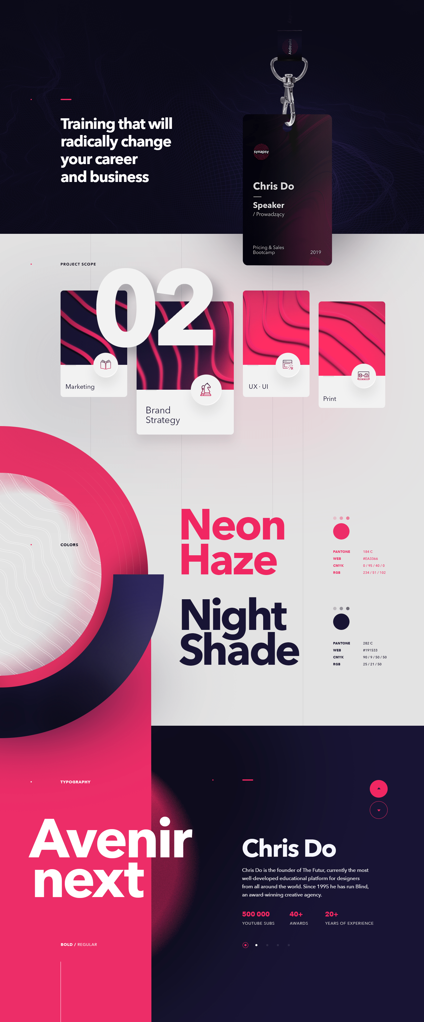 pink Synthwave futuristic abstract neon workshops brand Event modern design