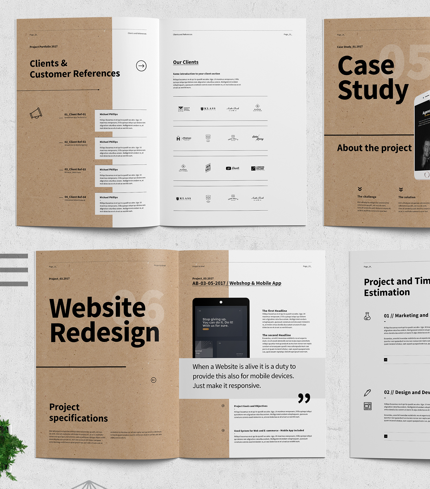 Proposal design brand brief agency corporate minimal Project brochure creative
