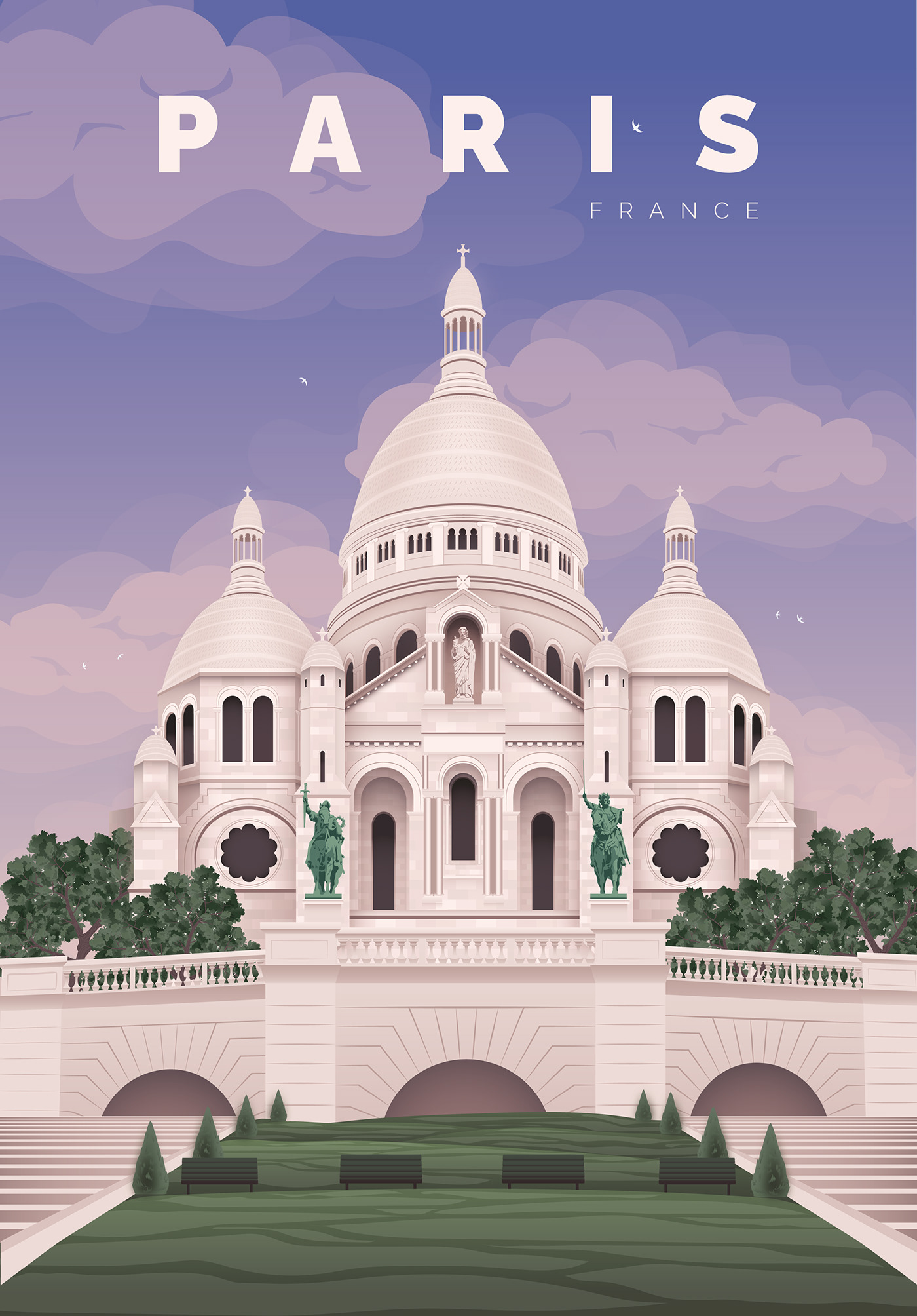 architecture ILLUSTRATION  Illustrator montmartre Paris Sacre Coeur