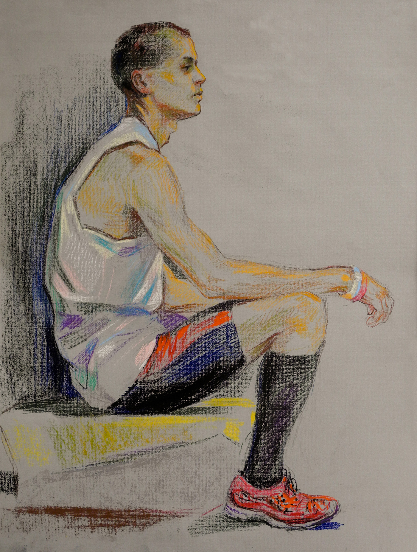 portrait Figure Drawing pencil charcoal pencil conte crayon pastel