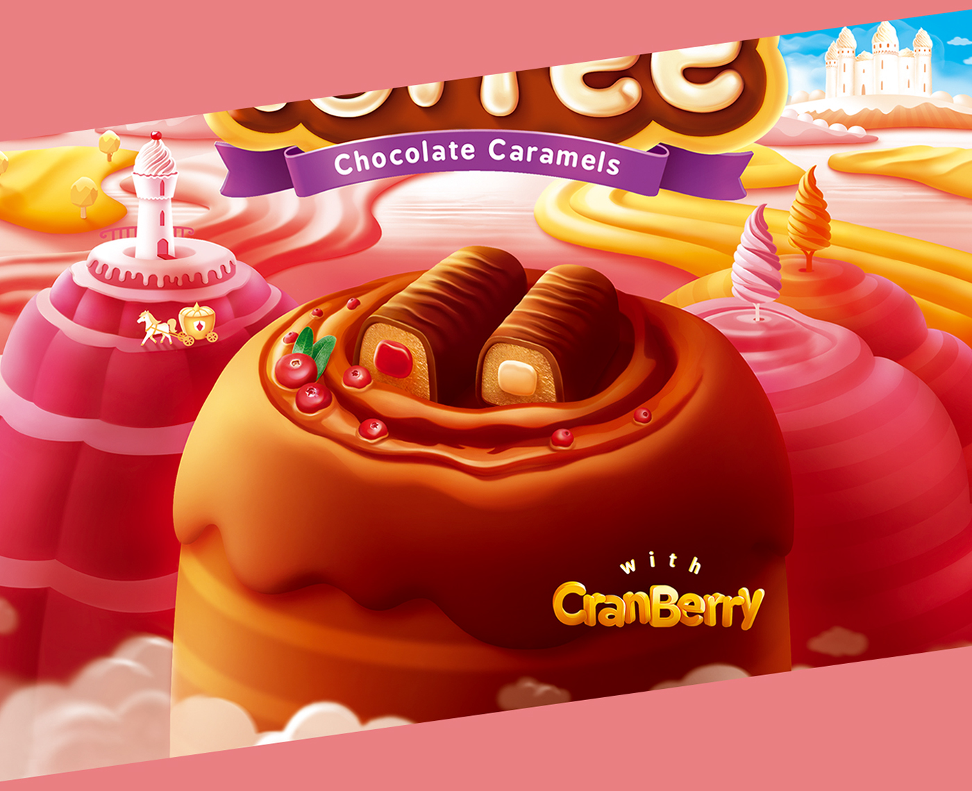 Packaging toffee Candy caramels chocolate branding  Pack ILLUSTRATION 