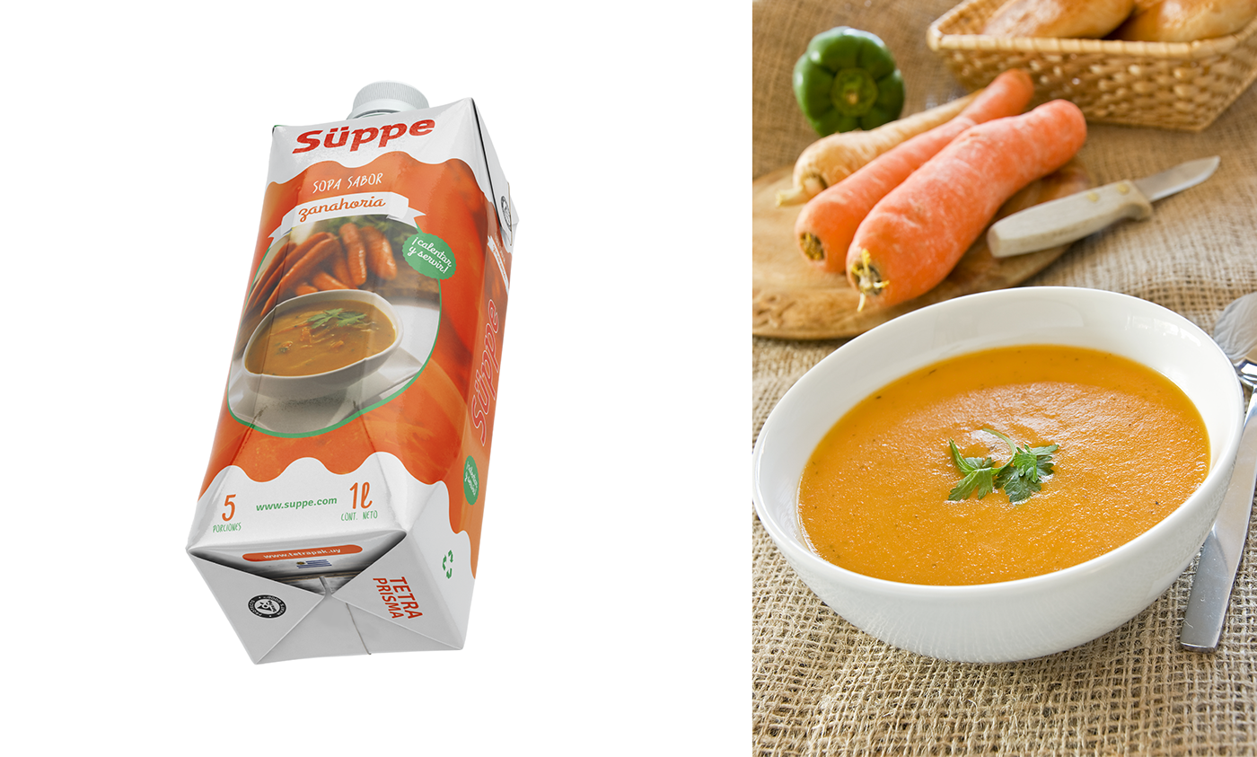 Soup Packaging healthy Food  carrot tetrapack tetraprism