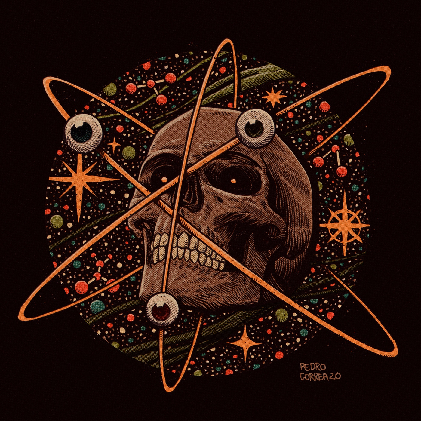 comics cosmos Planets psychedelic Retro saturn sci-fi skull Space  vintage