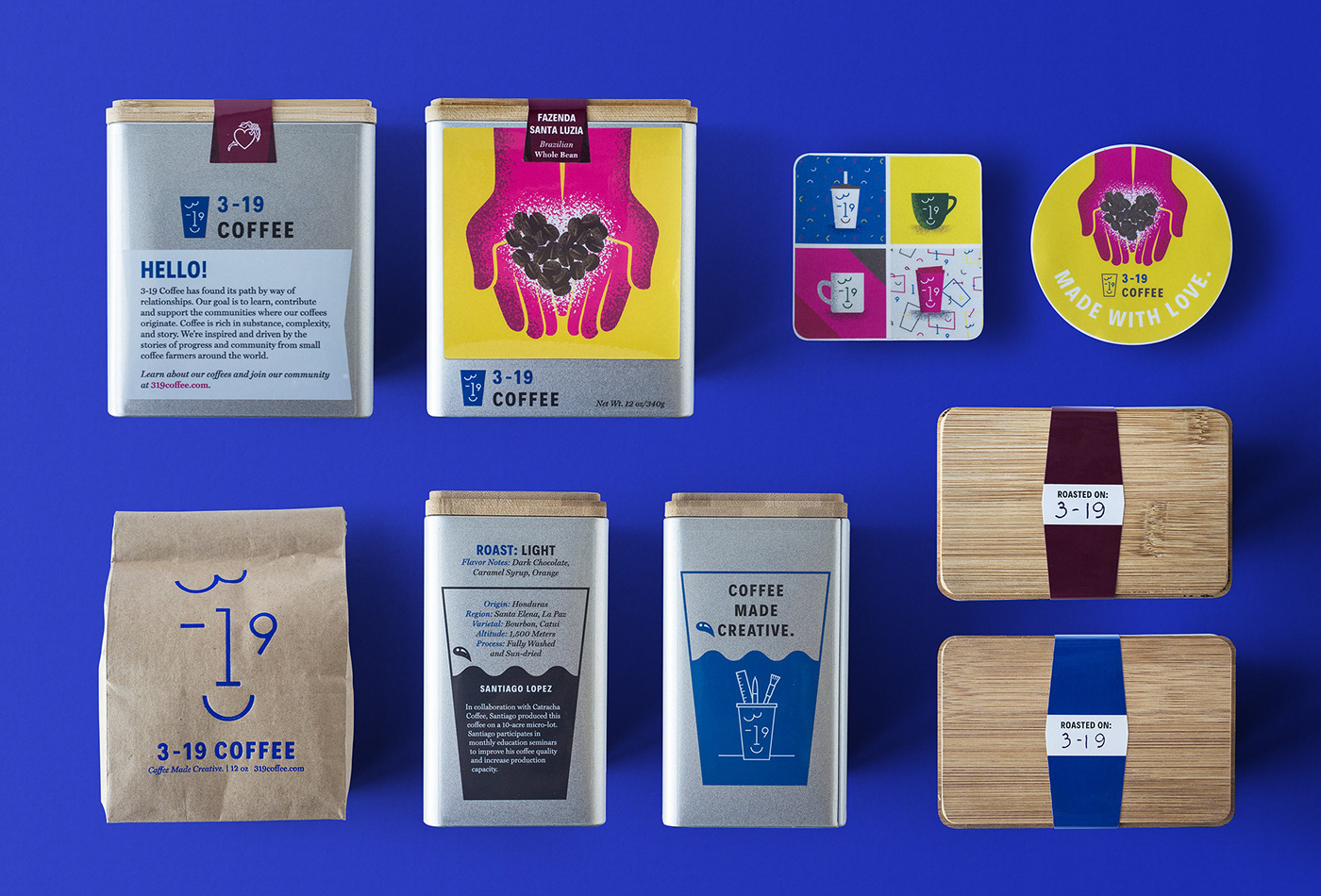 branding  Coffee logo Packaging identity blue art creative