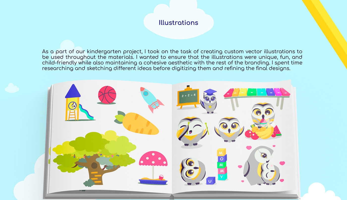 baby cartoon children kids kindergarten landing page UI/UX Website Design